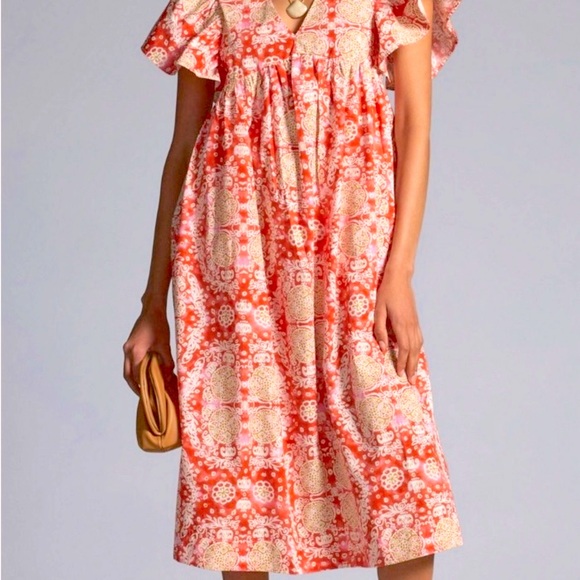 Anthropologie Dresses & Skirts - Anthropologie Maeve Red and Cream Women’s Dress